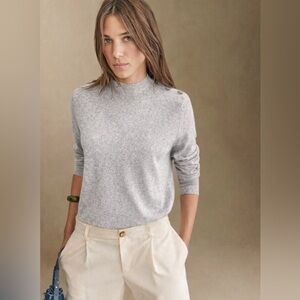 Sezane Jacob Mottled Grey Cashmere Sweater XS